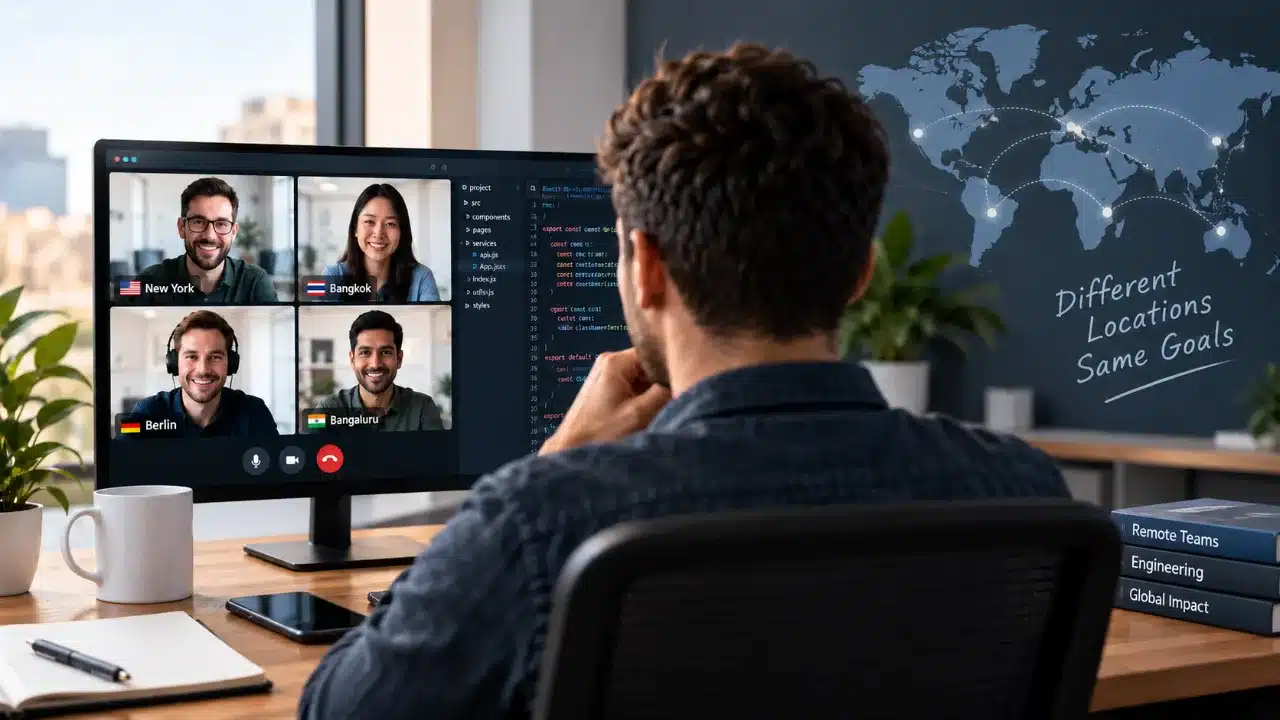 Offshore Development Team collaborating on a remote software project